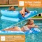 Adjustable Backrest Pool Floats - Tropical Leaves Pool Lounger Floaties Adults with Cup Holders, Inflatable Tanning Float Rafts Chair Beach Lake Lounge